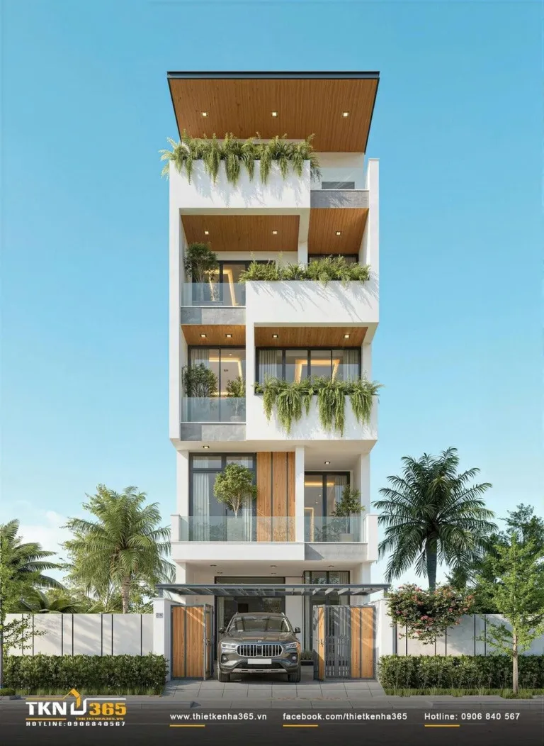 Không gian xanh kết hợp vật liệu tự nhiên tạo cảm giác thư giãn