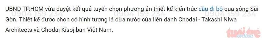 cau di bo qua song sai gon se co thiet ke hinh la dua nuoc