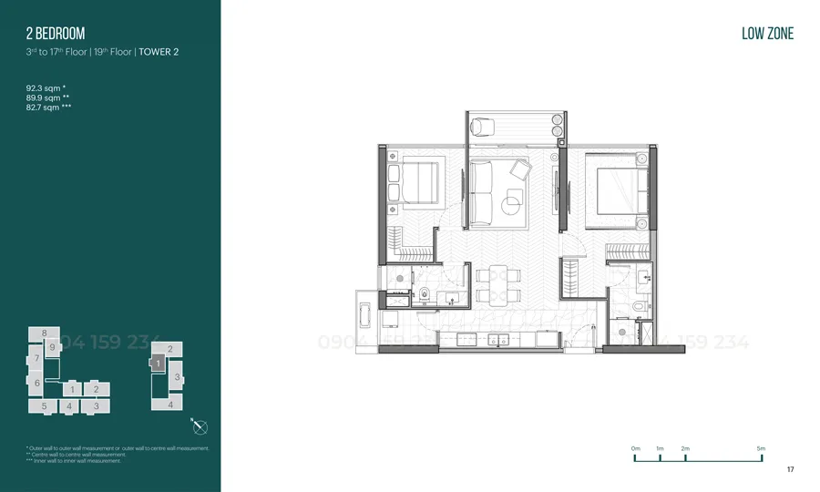 mat bang can ho 2 phong ngu du an Narra Residences Empire City