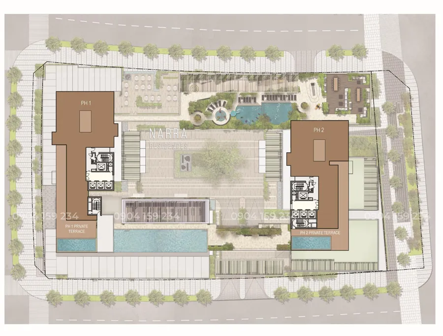 mat bang tang Penthouse du an Narra Residences Empire City