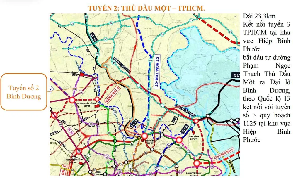 Hướng tuyến Metro Thủ Dầu Một - TPHCM