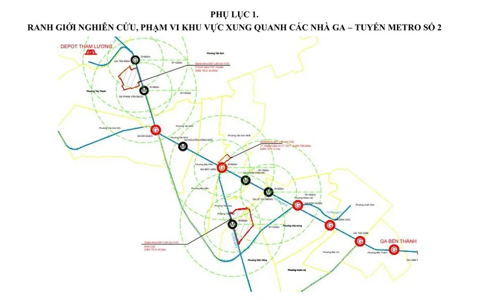 TP.HCM công bố phạm vi nghiên cứu, kế hoạch tổ chức lập quy hoạch các khu vực TOD tập trung vào các khu vực xung quanh 12 nhà ga của tuyến Metro số 2